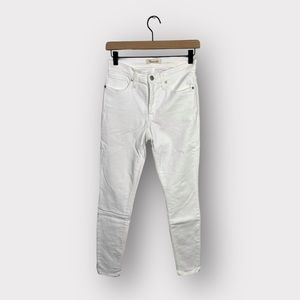 Madewell Tall 9" Mid-Rise Skinny Jeans in Pure White 26 Tall